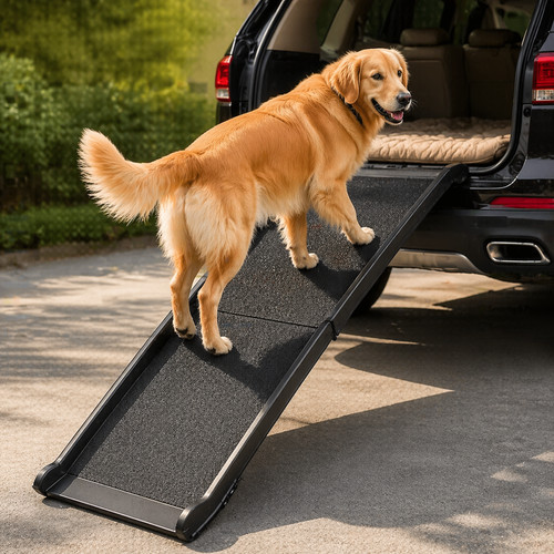 Dog car ramp foldable pet - dog,