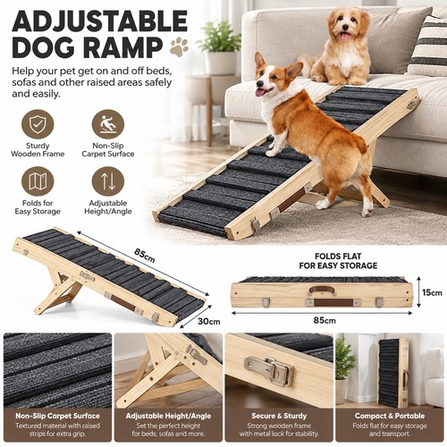 Adjustable folding wooden dog - folding,