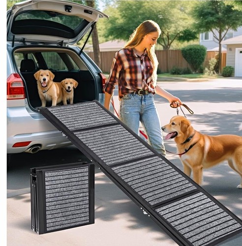 Folding metal dog car ramp - dog,